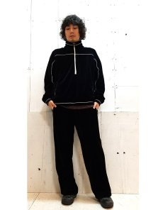 画像5: KIIT(キート) C/E HEAVY VELLOUR HALF ZIP JERSEY TOPS  KID-P94-001(BLK) (5)