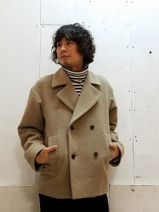 画像7: KIIT(キート) W FACE MELTON OVERSIZED SHORT P-COAT (BGE X BRN) (7)