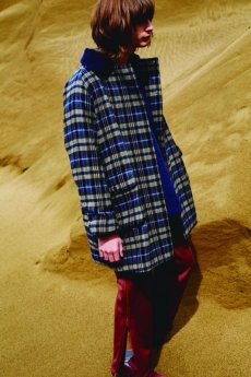 画像5: KIIT(キート) W FACE CHECK MELTON BAL COLLAR COAT KID-C93-101 (5)