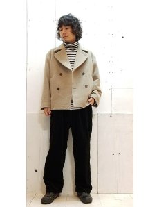 画像6: KIIT(キート) W FACE MELTON OVERSIZED SHORT P-COAT (BGE X BRN) (6)