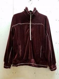 画像1: KIIT(キート) C/E HEAVY VELLOUR HALF ZIP JERSEY TOPS  KID-P94-001(WINE) (1)