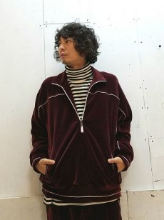 画像5: KIIT(キート) C/E HEAVY VELLOUR HALF ZIP JERSEY TOPS  KID-P94-001(WINE) (5)