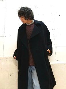 画像6: KIIT(キート) W FACE MELTON OVERSIZED　BAL COLLAR COAT　KID-C92-100 (BLK X BLK) (6)