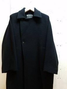 画像3: KIIT(キート) W FACE MELTON OVERSIZED　BAL COLLAR COAT　KID-C92-100 (BLK X BLK) (3)