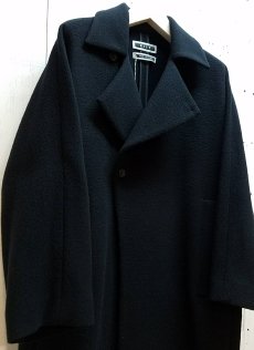 画像2: KIIT(キート) W FACE MELTON OVERSIZED　BAL COLLAR COAT　KID-C92-100 (BLK X BLK) (2)