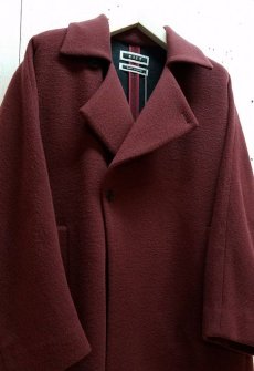 画像3: KIIT(キート) W FACE MELTON OVERSIZED　BAL COLLAR COAT　KID-C92-100 (WINE X CCL) (3)