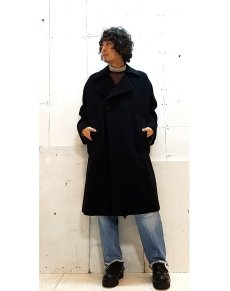 画像4: KIIT(キート) W FACE MELTON OVERSIZED　BAL COLLAR COAT　KID-C92-100 (BLK X BLK) (4)