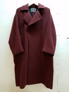 画像1: KIIT(キート) W FACE MELTON OVERSIZED　BAL COLLAR COAT　KID-C92-100 (WINE X CCL) (1)