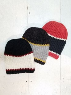 画像1: KIIT(キート) LOW GAUGE TRICOLOR BIG KNIT CAP  KID-K91-106 (1)