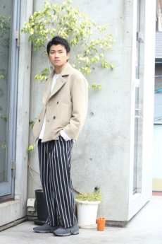 画像8: KIIT(キート) W FACE MELTON OVERSIZED SHORT P-COAT (BGE X BRN) (8)