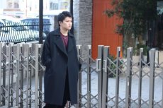 画像8: KIIT(キート) W FACE MELTON OVERSIZED　BAL COLLAR COAT　KID-C92-100 (BLK X BLK) (8)