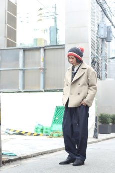 画像9: KIIT(キート) W FACE MELTON OVERSIZED SHORT P-COAT (BGE X BRN) (9)