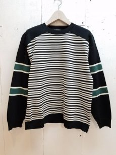 画像1: KIIT(キート) 12G POLYESTR MILANO RIB BORDER KNIT (BLK) (1)