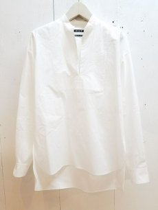 画像1: KIIT(キート) CAFTAN COLLAR PULLOVER LONG SHIRTS KIE-B93-004 (WHT) (1)