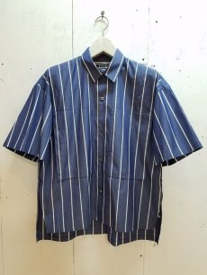 画像1: KIIT(キート) SUPIMA COTTON STRIPE S/SLEEVE LOOSE SHIRTS KIE-B91-003 (1)