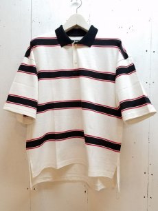 画像1: KIIT(キート) BOLD BORDER S/SLEEVE POLO SHIRTS KIE-T96-011 (1)