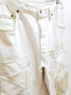 画像2: children of the discordance(チルドレンオブザディスコーダンス) OLD PATCH DENIM PANTS COTDPT-001(WHT) (2)