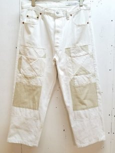 画像1: children of the discordance(チルドレンオブザディスコーダンス) OLD PATCH DENIM PANTS COTDPT-001(WHT) (1)