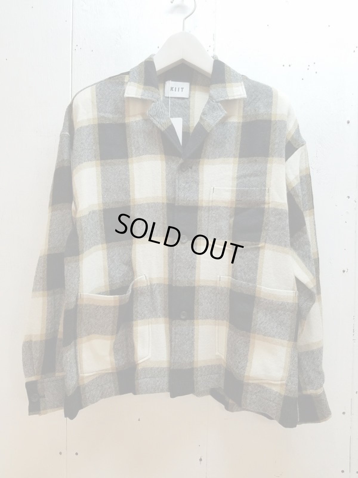 画像1: KIIT(キート) WOOL FLANNEL BLOCK CHECK SHIRTS JKT KIF-P99-004 (IVO)  (1)