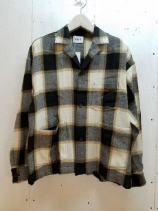 画像1: KIIT(キート) WOOL FLANNEL BLOCK CHECK SHIRTS JKT KIF-P99-004 (IVO)  (1)