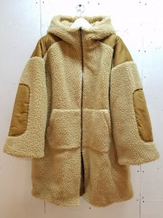 画像1: KIIT(キート) WOOL BOA FLEECE HOODIE COAT KIF-C96-104 (BGE) (1)