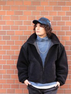 画像5: KIIT(キート) WOOL BOA FLEECE HI NECK BLOUSON KIF-Y98-104 (BLK) (5)