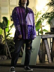 画像5: children of the discordance(チルドレンオブザディスコーダンス) VINTAGE BANDANA PATCHWORK SHIRT COTDSH-112(PPL) (5)