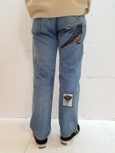 画像7: children of the discordance(チルドレンオブザディスコーダンス) VINTAGE EMBROIDERY DENIM PANTS COTDPT-322A(BLU) (7)