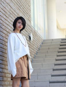 画像5: KIIT(キート) COTTON STRECH WAFFLE PULLOVER KII-T98-008(WHT) (5)