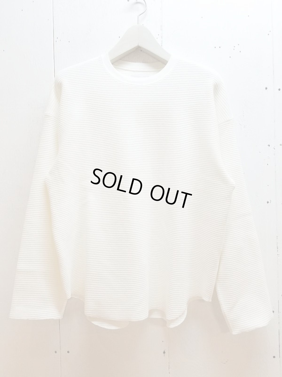 画像1: KIIT(キート) COTTON STRECH WAFFLE PULLOVER KII-T98-008(WHT) (1)