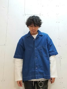 画像4: KIIT(キート)  7OZ DENIM S/SLEEVE SLIT SHIRT KIG-B97A-006   (4)