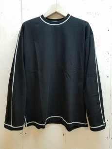 画像1: KIIT(キート) COTTON STRONG TWIST YARN L/SLEEVE STICH TEE KIG-T94-012(BLK) (1)