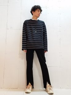 画像4: KIIT(キート) 12.5OZ DENIM CENTER SLIT CUTOFF PANTS KIH-P97B-009(BLK) (4)