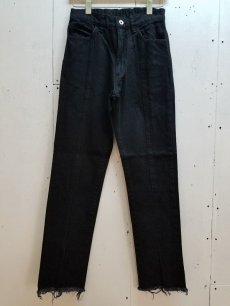 画像1: KIIT(キート) 12.5OZ DENIM CENTER SLIT CUTOFF PANTS KIH-P97B-009(BLK) (1)