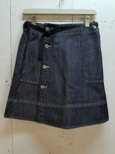 画像1: KIIT(キート)  -WOMENS WEAR- C/Si TWEED DENIM WRAP SKIRT KIH-S99W-010 (1)