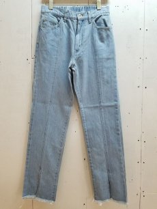 画像1: KIIT(キート) 12.5OZ DENIM CENTER SLIT CUTOFF PANTS KIH-P97B-009(IND.B) (1)