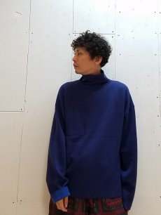 画像4: KIIT(キート) MERINO WOOL REVERSIBLE  TURTLE NECK KNIT KIH-K98-106(BLU) (4)