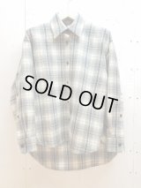 KIIT(キート)-UNISEX LINE-PURE WOOL CHECK OVER SHIRT KIH-B95W-101(GRY)
