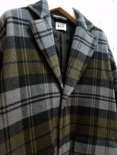 画像2: KIIT(キート)  BALOON WOOL CHECK CHESTER COAT KIH-C98-102 (2)