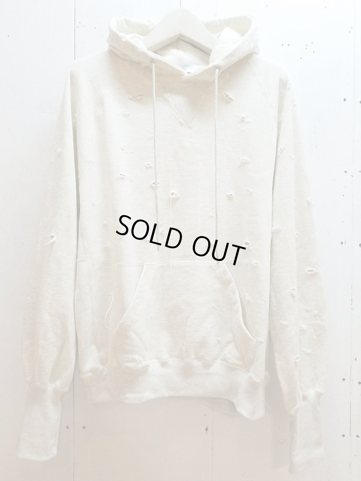 画像1: SUGARHILL(シュガーヒル）CRUSHED HOODIE 19AWSW02(WHT) (1)