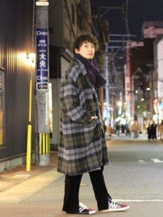 画像7: KIIT(キート)  BALOON WOOL CHECK CHESTER COAT KIH-C98-102 (7)