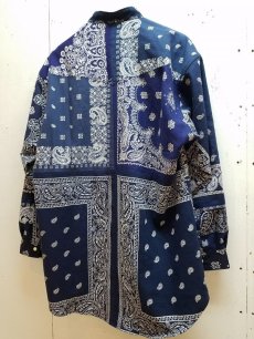 画像3: children of the discordance(チルドレンオブザディスコーダンス) VINTAGE BANDANA PATCHWORK SHIRT COTDSH-112(NVY) (3)