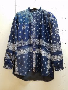 画像1: children of the discordance(チルドレンオブザディスコーダンス) VINTAGE BANDANA PATCHWORK SHIRT COTDSH-112(NVY) (1)