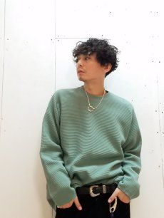 画像5: KIIT(キート) COTTON STRECH WAFFLE PULLOVER KII-T98-008(GRN) (5)