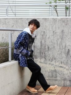 画像11: children of the discordance(チルドレンオブザディスコーダンス) VINTAGE BANDANA PATCHWORK SHIRT COTDSH-112(NVY) (11)