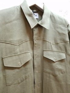 画像2: KIIT(キート)  Li/C TWILL WESTERN OVER SHIRT JKT KII-Y96-A-302 (GRN) (2)