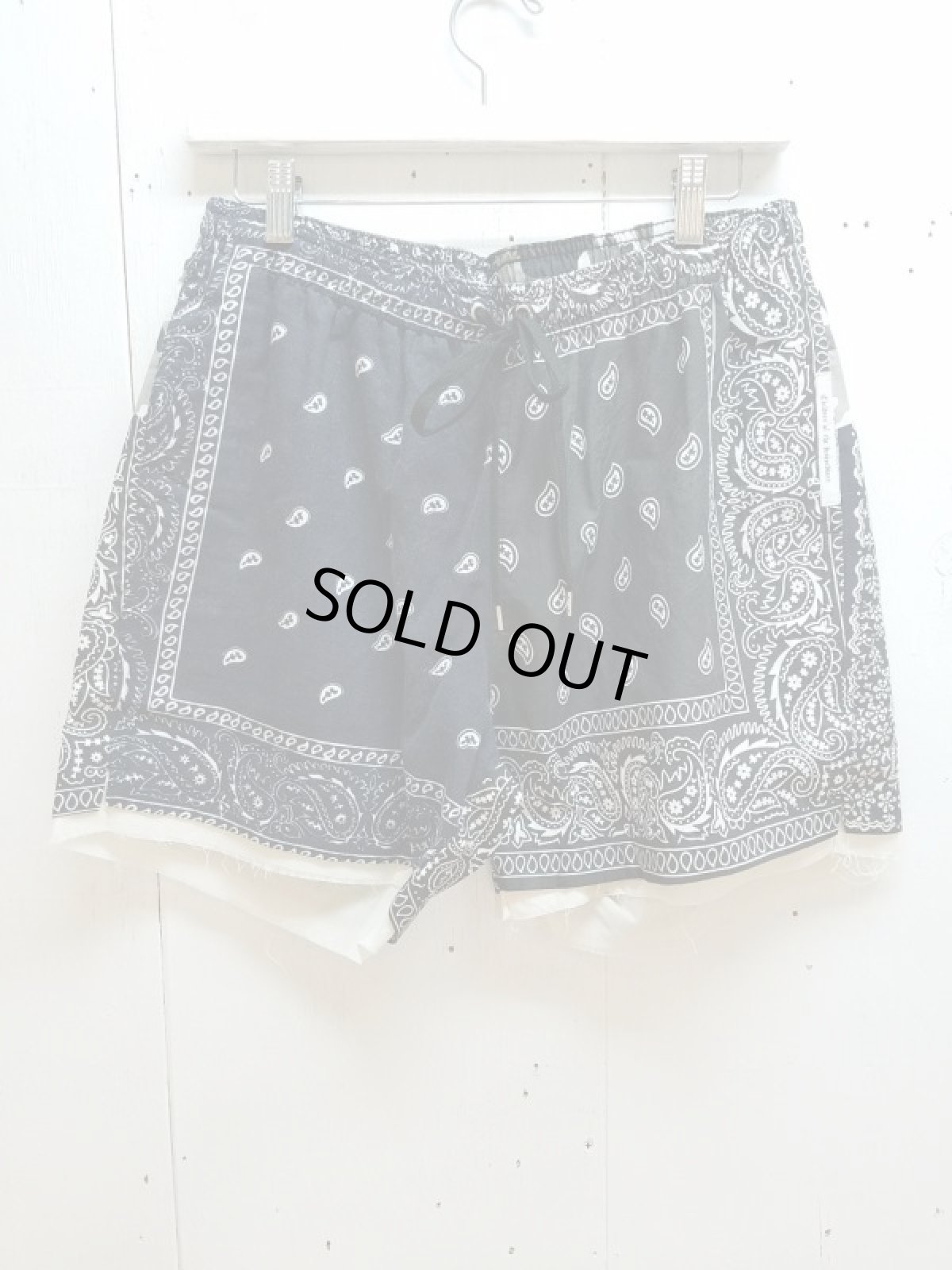 画像1: children of the discordance(チルドレンオブザディスコーダンス) VINTAGE BANDANA PATCH SHORT PANTS COTDPT-328(BLK) (1)