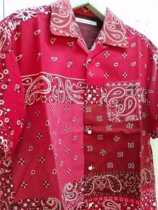 画像2: children of the discordance(チルドレンオブザディスコーダンス) VINTAGE BANDANA PATCHWORK SHIRT S/S COTDSH-104(RED) (2)