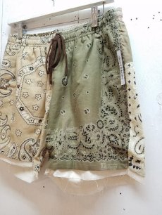 画像2: children of the discordance(チルドレンオブザディスコーダンス) VINTAGE BANDANA PATCH SHORT PANTS COTDPT-328(KHAKI) (2)