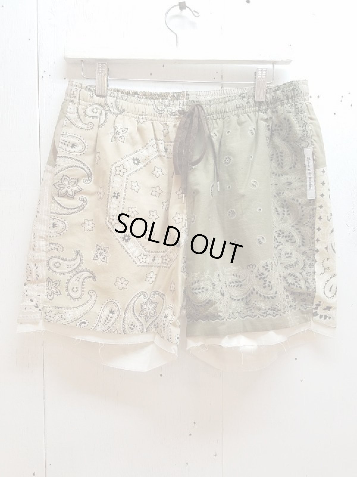 画像1: children of the discordance(チルドレンオブザディスコーダンス) VINTAGE BANDANA PATCH SHORT PANTS COTDPT-328(KHAKI) (1)